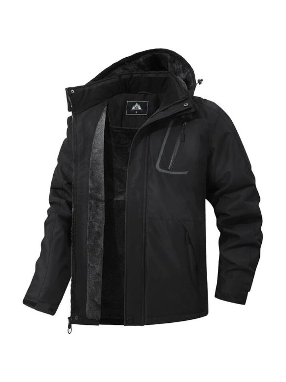 Mens Mountain Winter Coat Ski Jacket Waterproof Fleece Snow Jacket Hooded Warm